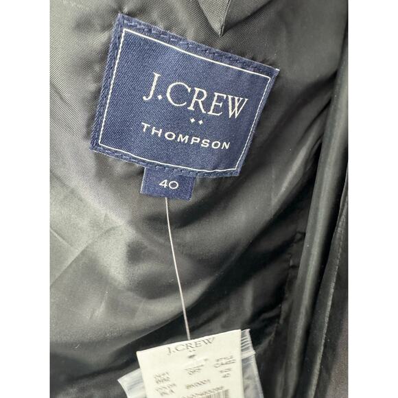 J.Crew Men's Black Wool Blend Thompson Topcoat Black Size 40 NWT - Picture 10 of 13